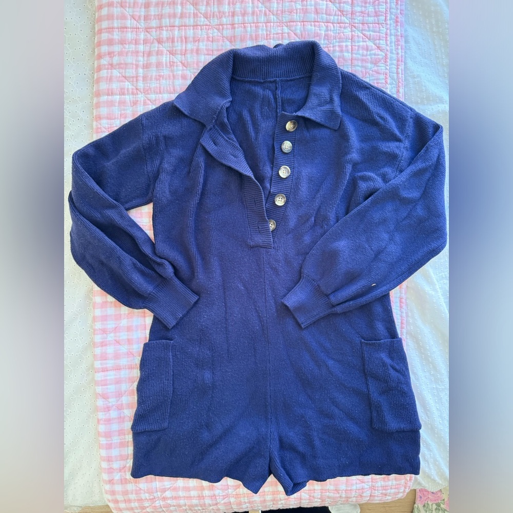 Navy sweater romper